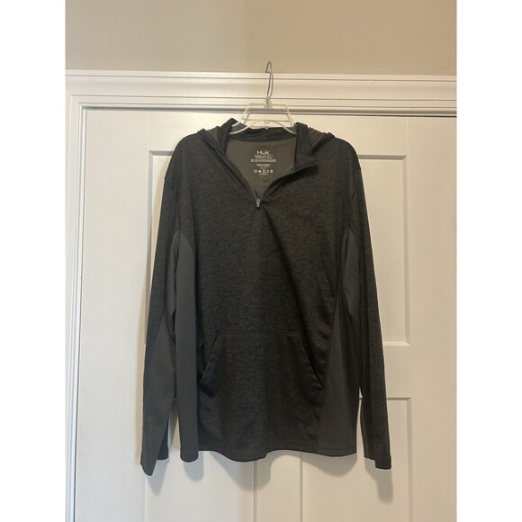 Huk Fishing Hoodie T-shirt Mens Size XL Gray Pullover 1/4 Zip Thin Performance - Picture 1 of 5